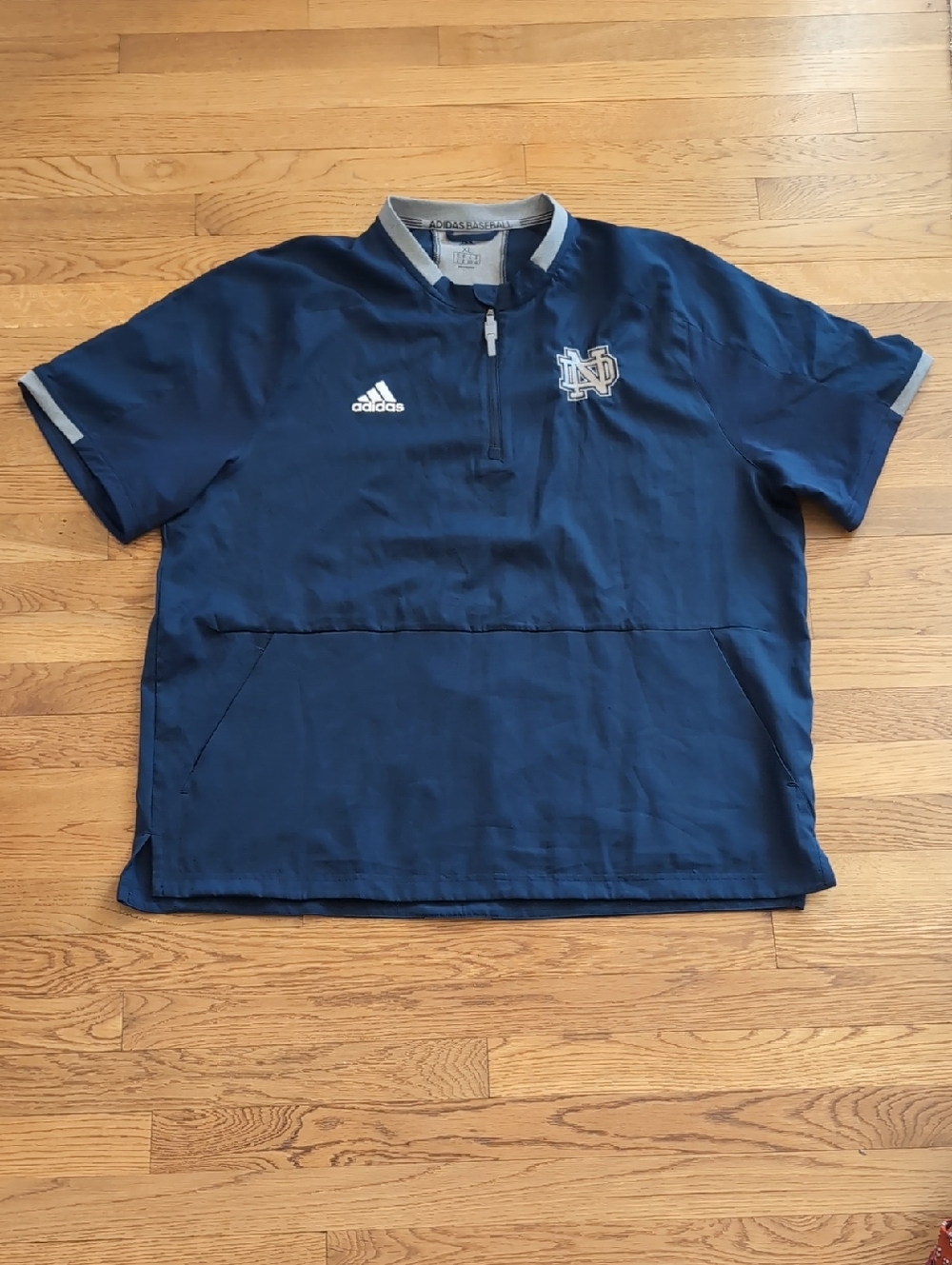 adidas Navy Blue Notre Dame Short Sleeve Pullover